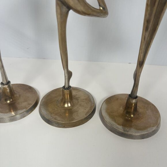 Ballerina Dancer Nude Sculpture Trio MCM Vintage‎ Metal Decor - Picture 4 of 12